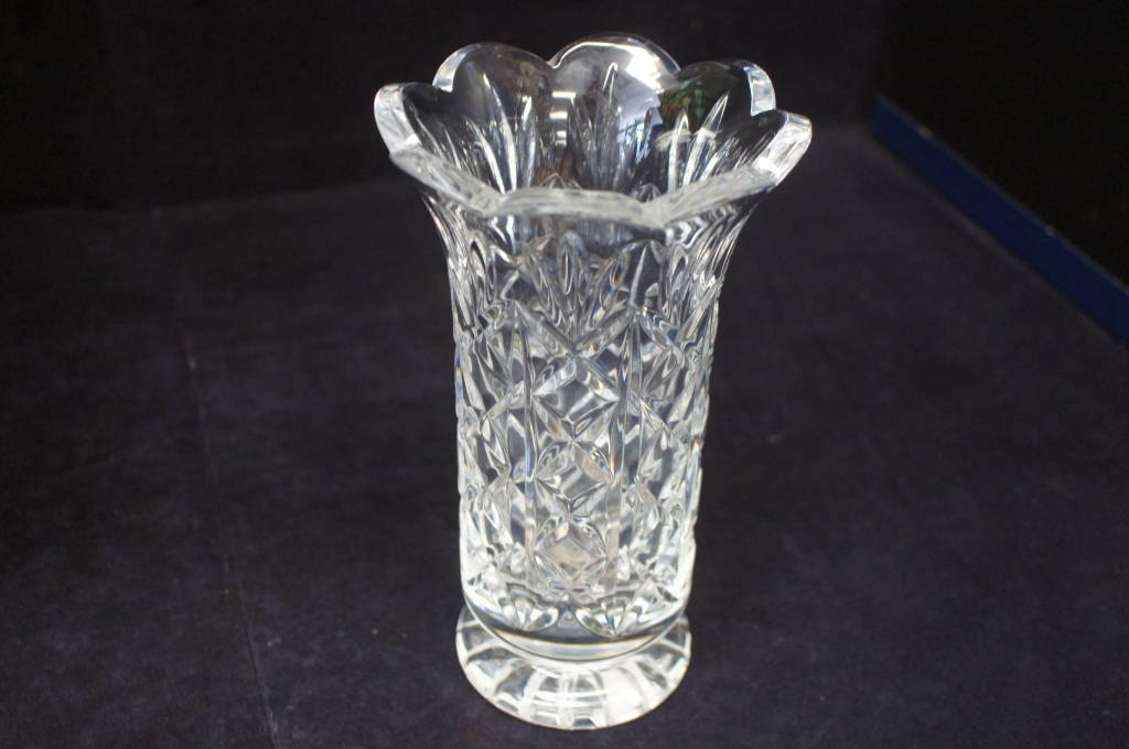 Vintage Waterford Lismore Pattern Flared Crystal Bud Flower Vase