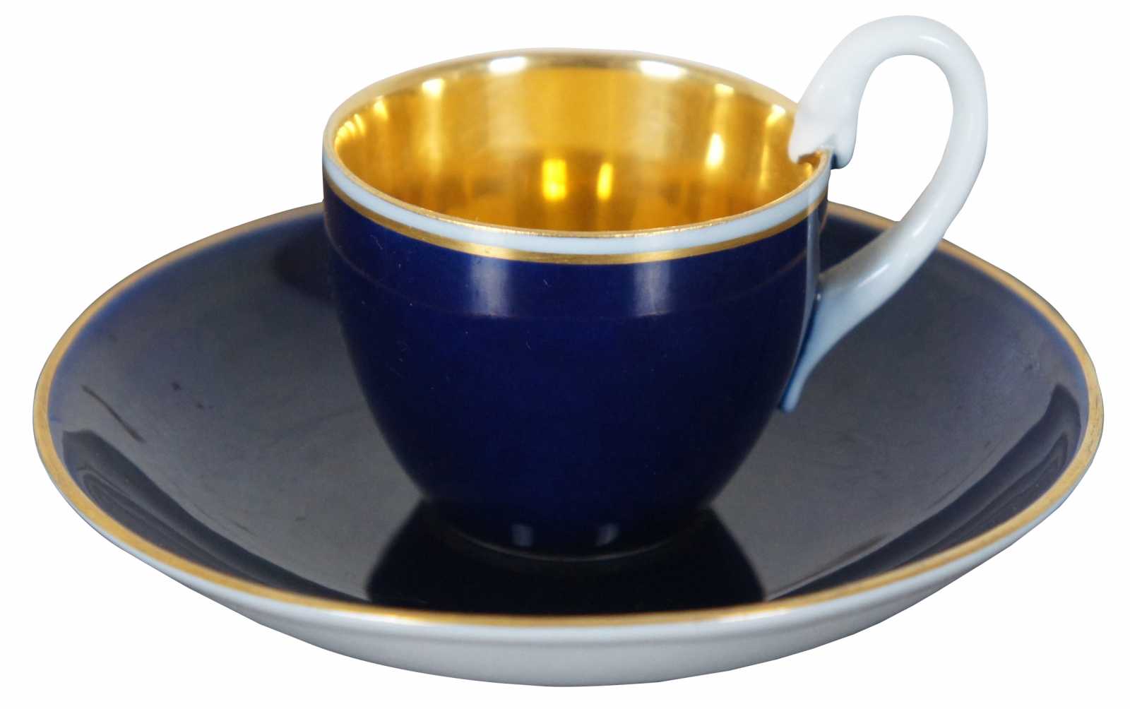 Antique Meissen Cobalt Blue Gold Porcelain Demitasse Tea Coffee Cup