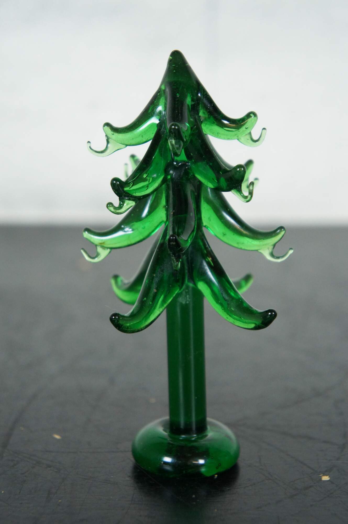 Vintage Hand Blown Art Glass Christmas Tree Miniature Ornament Display 6