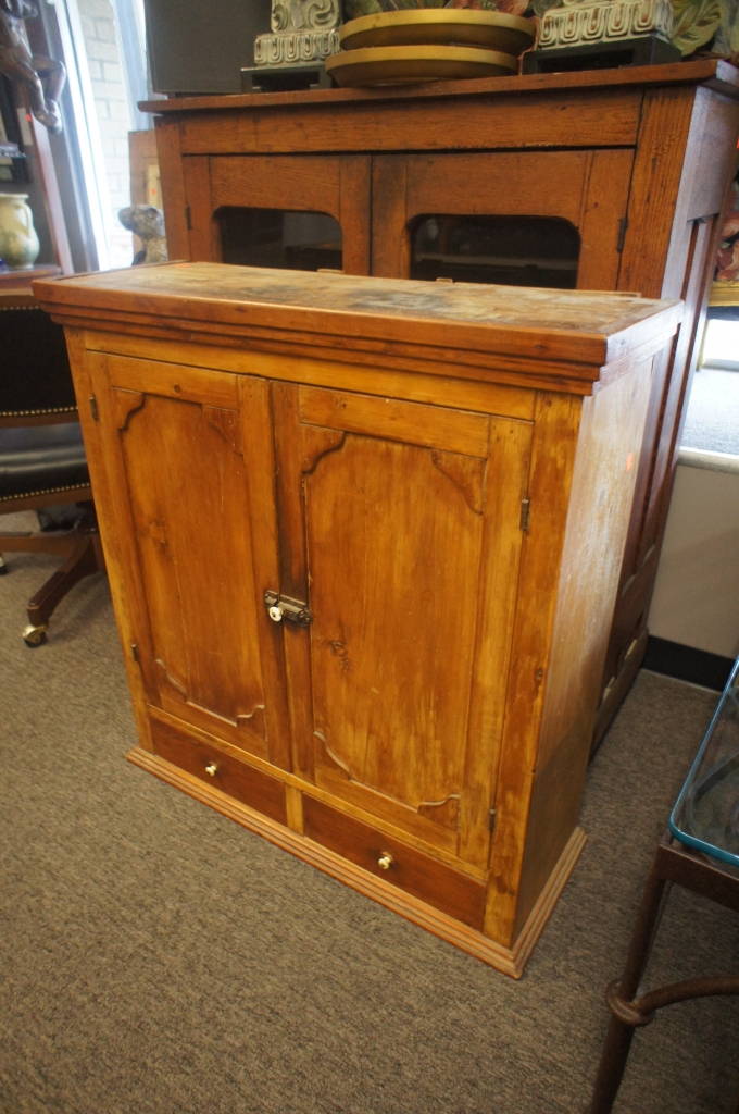 Antique Rustic Cabinet Oak Porcelain Hardware Drawers Storage Filing ...