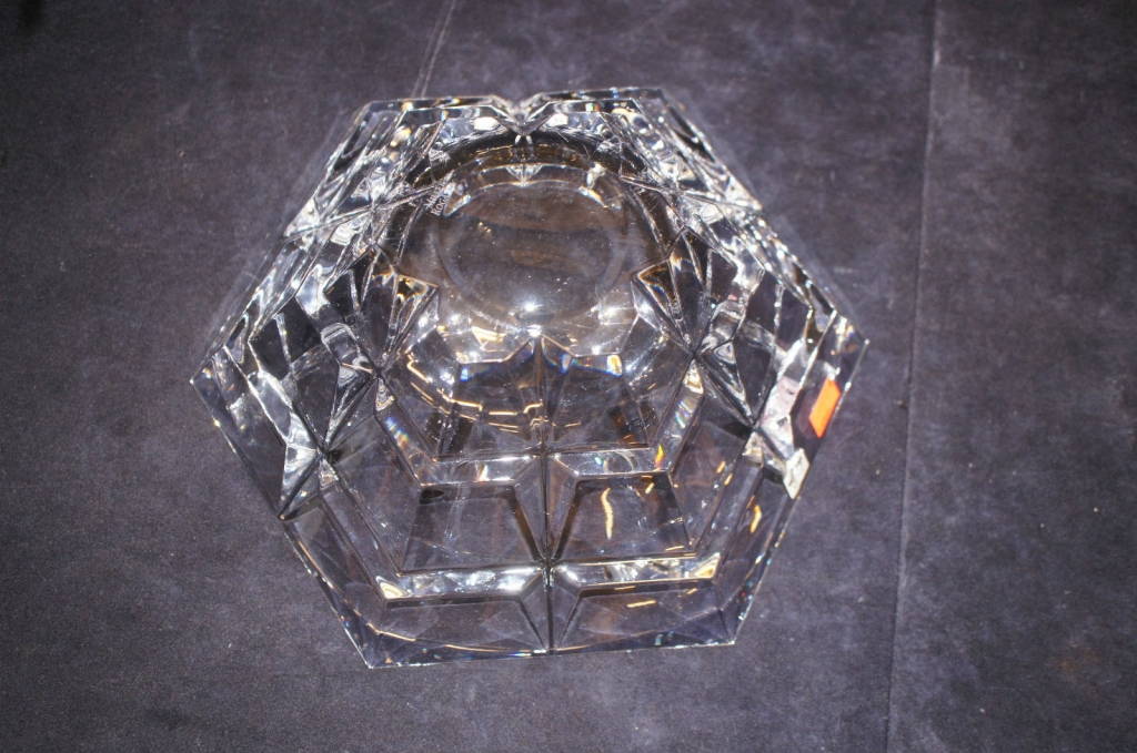 Miller Rogaska Lead Crystal Bowl Frank Lloyd Wright Hexagon Art Deco ...