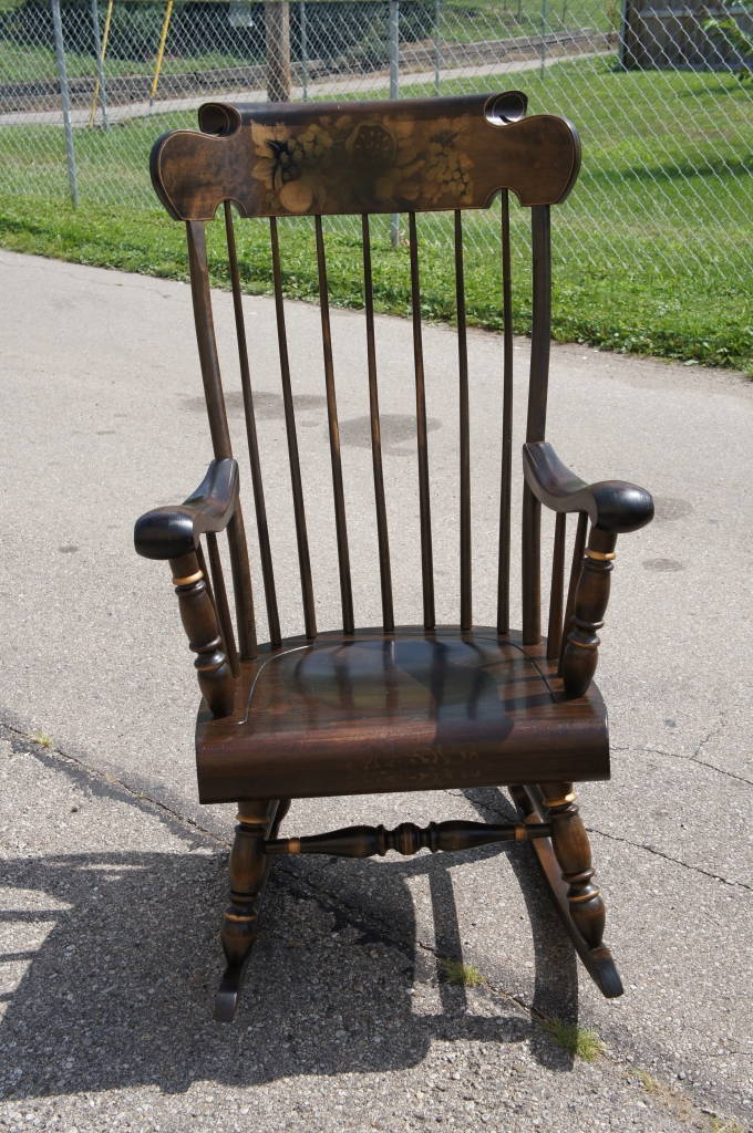 Vintage Ethan Allen Barnstable Rocking Chair Hitchcock Style Harvest ...