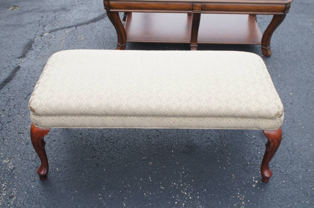 Long Rectangular Hallway Footstool Ottoman Bench w/ Unique Color Upholstery