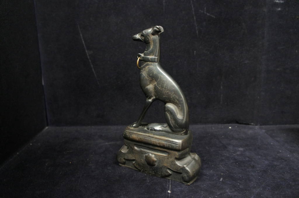 Vintage Bronze Dog Figurine Figural Bookend? Greyhound Collectible