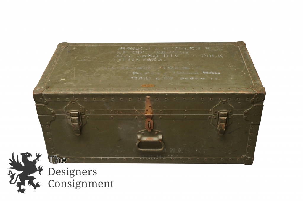 Transitional Design Online Auctions - Doehler 1949 Military Foot Locker
