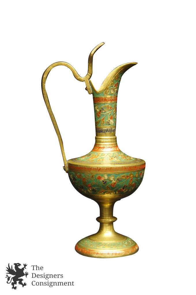 Brass Floral Pitcher