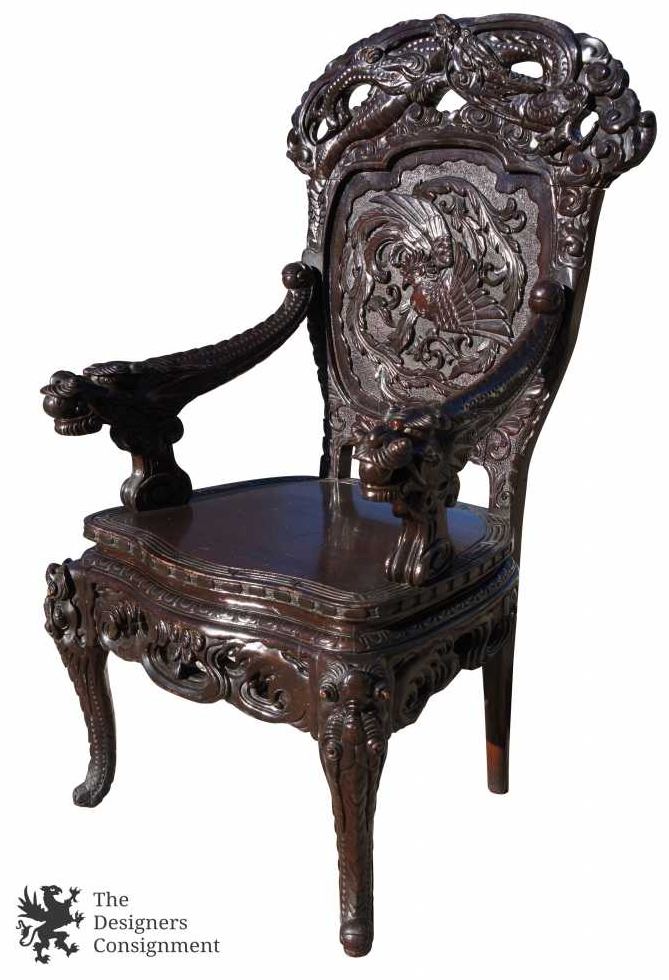 antique chinese dragon chair