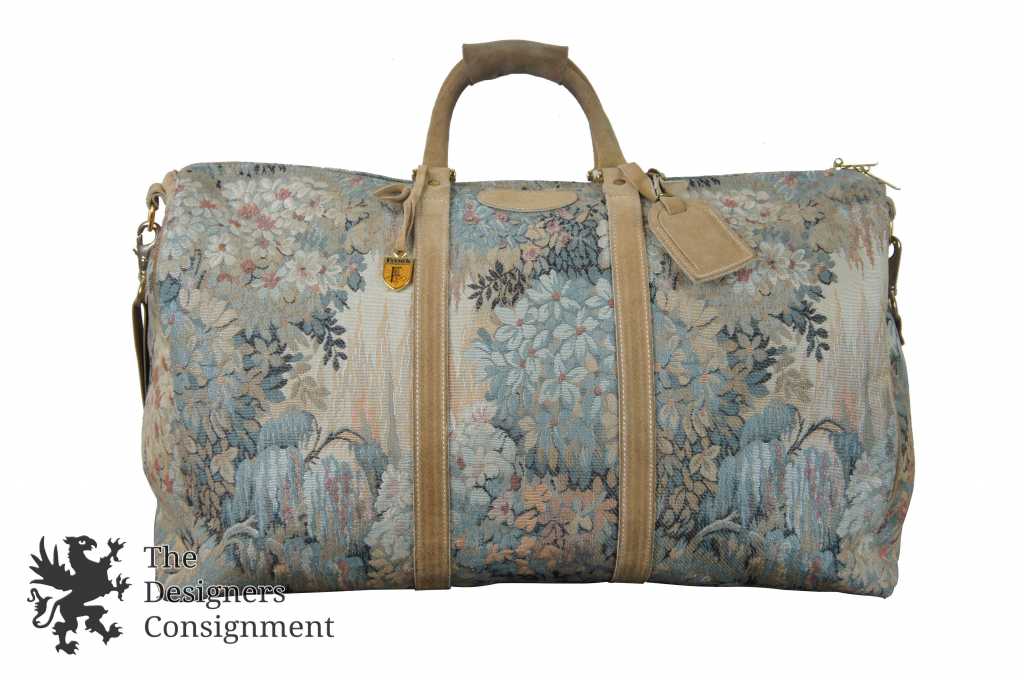 VINTAGE FRENCH LUGGAGE CO PARADISE TAPESTRY SOFT LUGGAGE CARRY ON