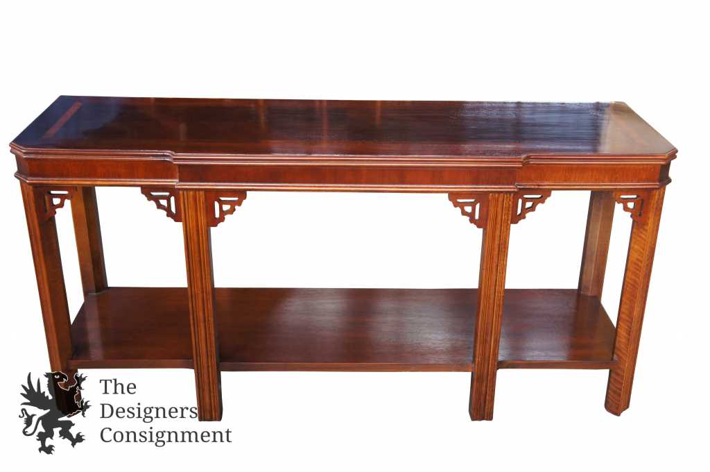 Lane Furniture Chinese Chippendale Sofa Console Hall Table Breakfront