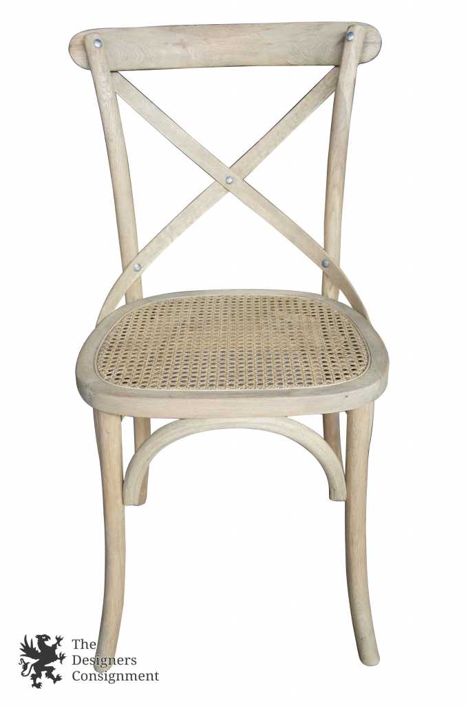 Restoration Hardware Madeline Side Chair Weathered Oak X Back Cafe Cane Seat