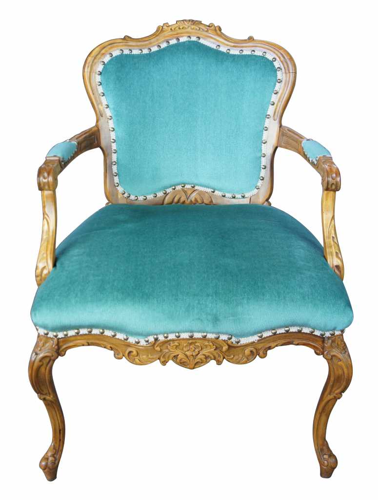 Louis XV Style Carved Open Arm Chairs