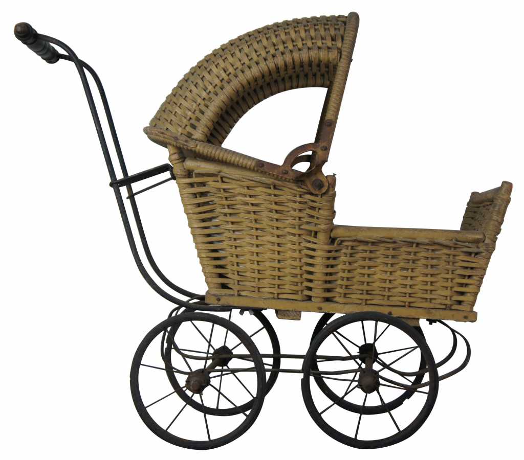 Antique Victorian Wicker Baby Doll Cariage Buggy Pram Stroller ...