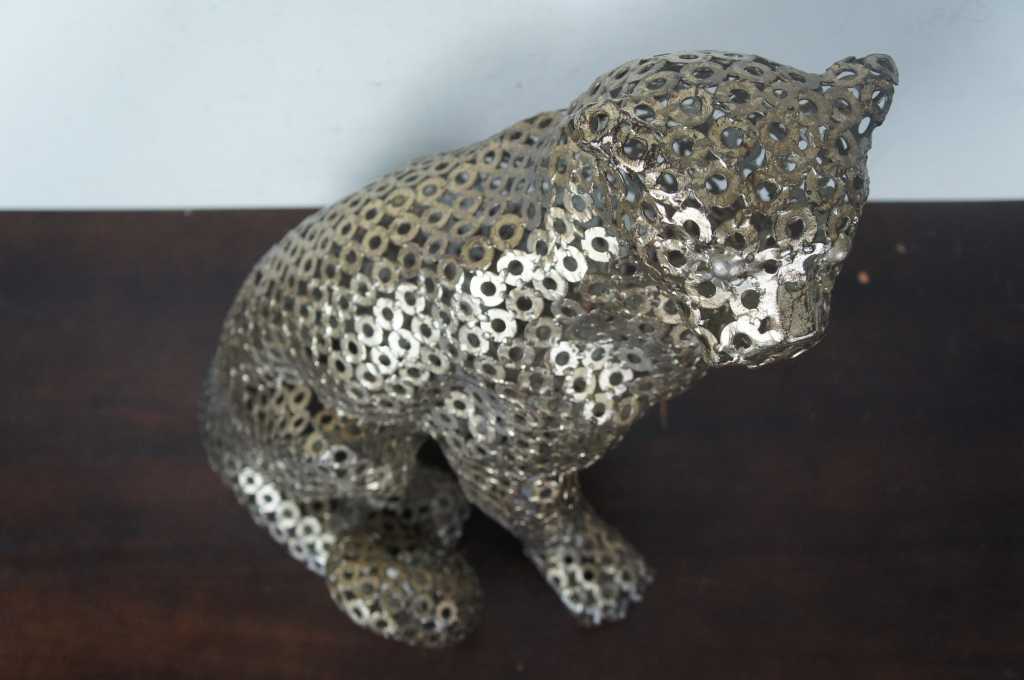 Artmax Metal Sculpture Seated Panther Leopard Big Cat 2891-TT Modern ...