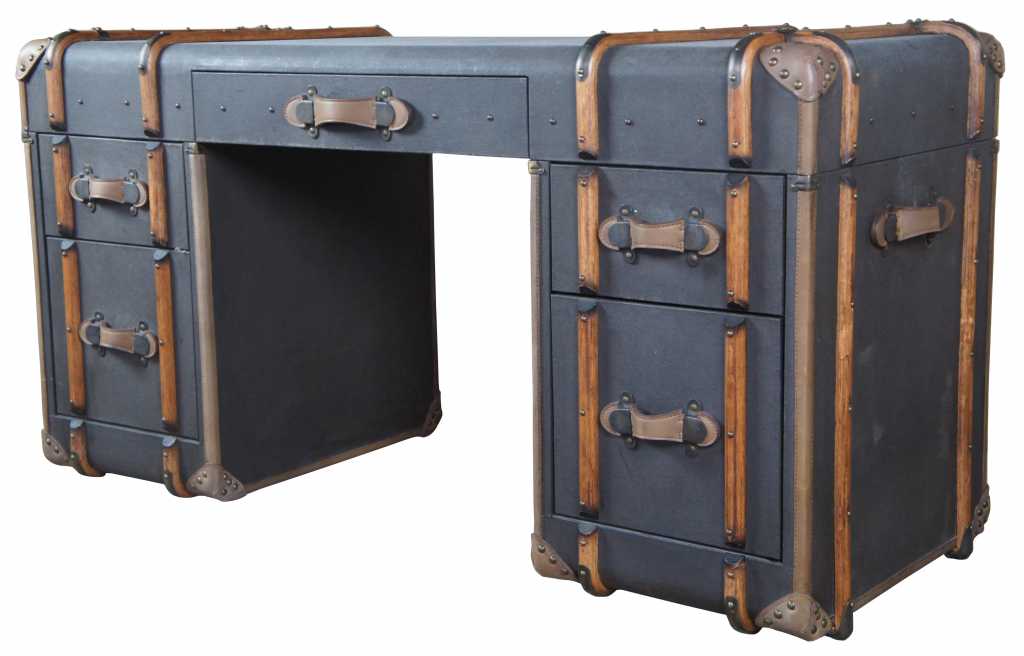 Tom Richards Antique Travel Trunk Desk (Timothy Oulton/Restoration  Hardware)