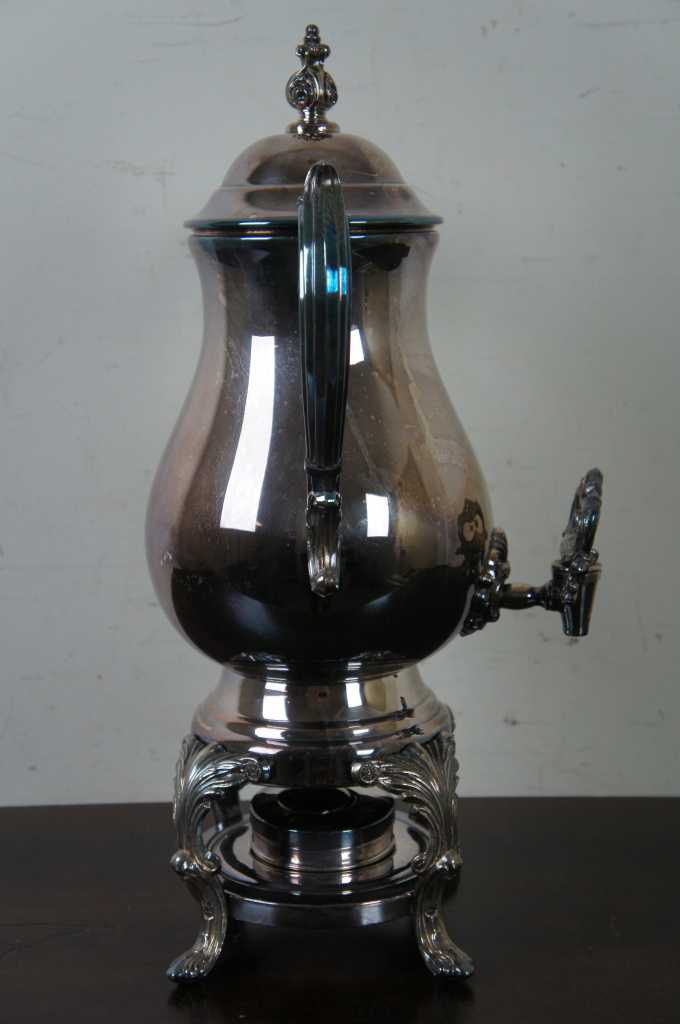 FB Rogers Silverplate Coffee Urn & Warmer Samovar Tea Handled Carafe Vintage