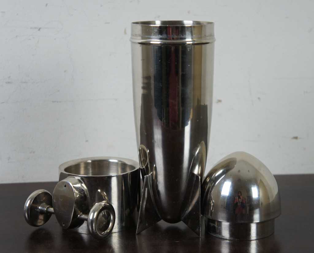 Vintage Restoration Hardware Zepplin Blimp Cocktail Martini Shaker