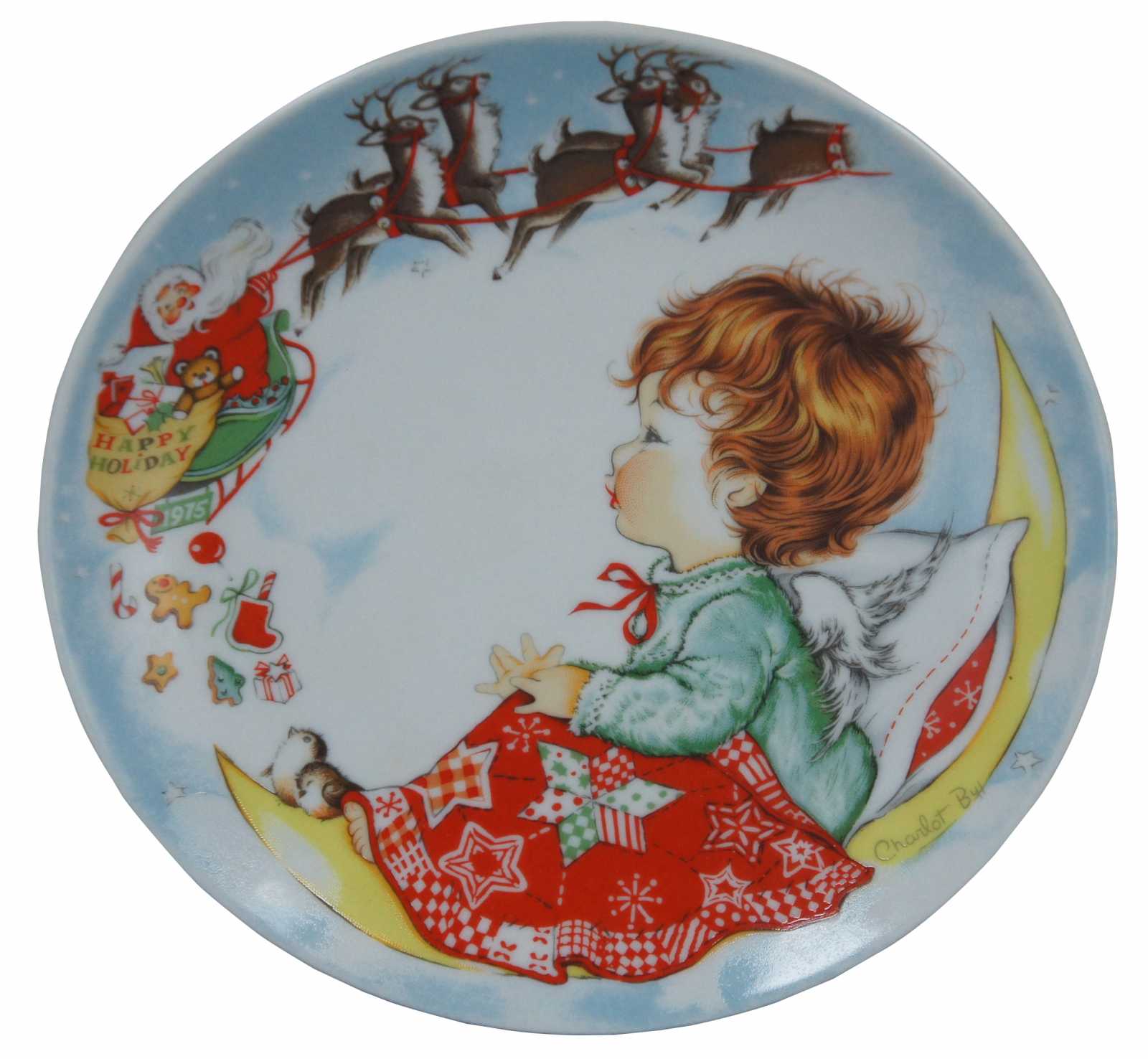 Goebel Annual Christmas Plate Charlot Byj 1975 Box