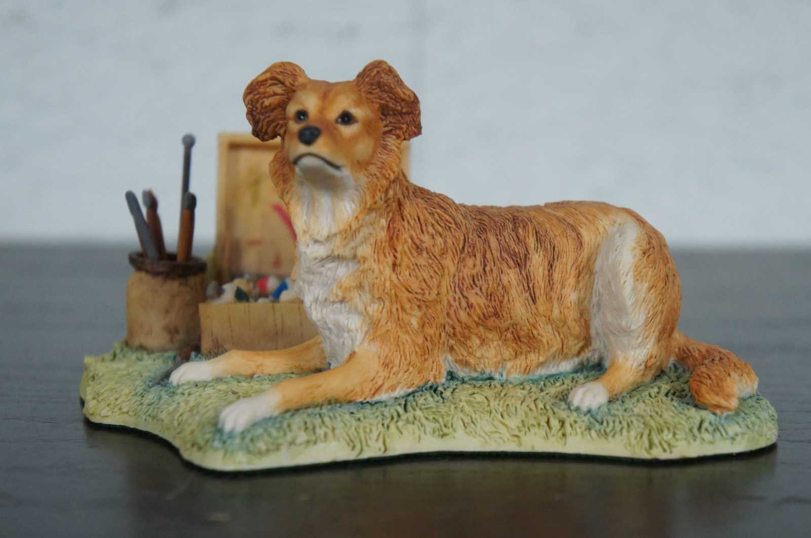 Schmid Lowell Davis Tribute to Hooker Signed Dog Painter Figurine 6