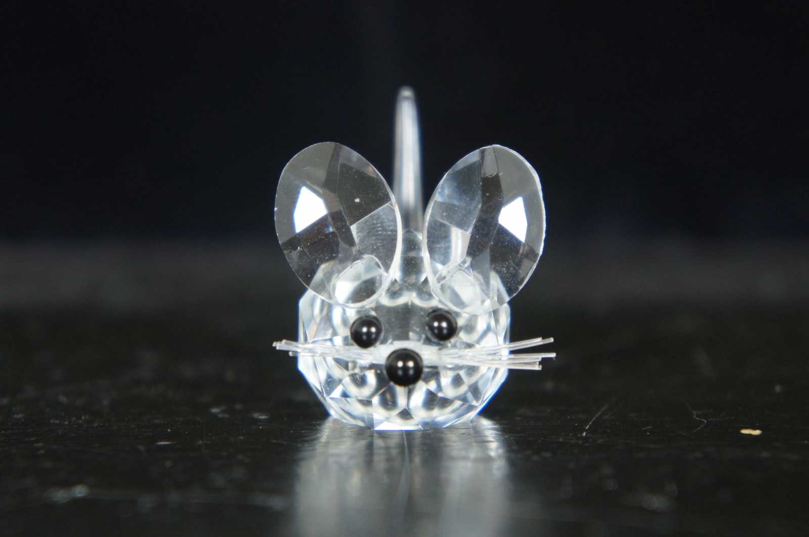Vintage Swarovski Crystal Field Mouse Figurine Mice Tail Whiskers 1"