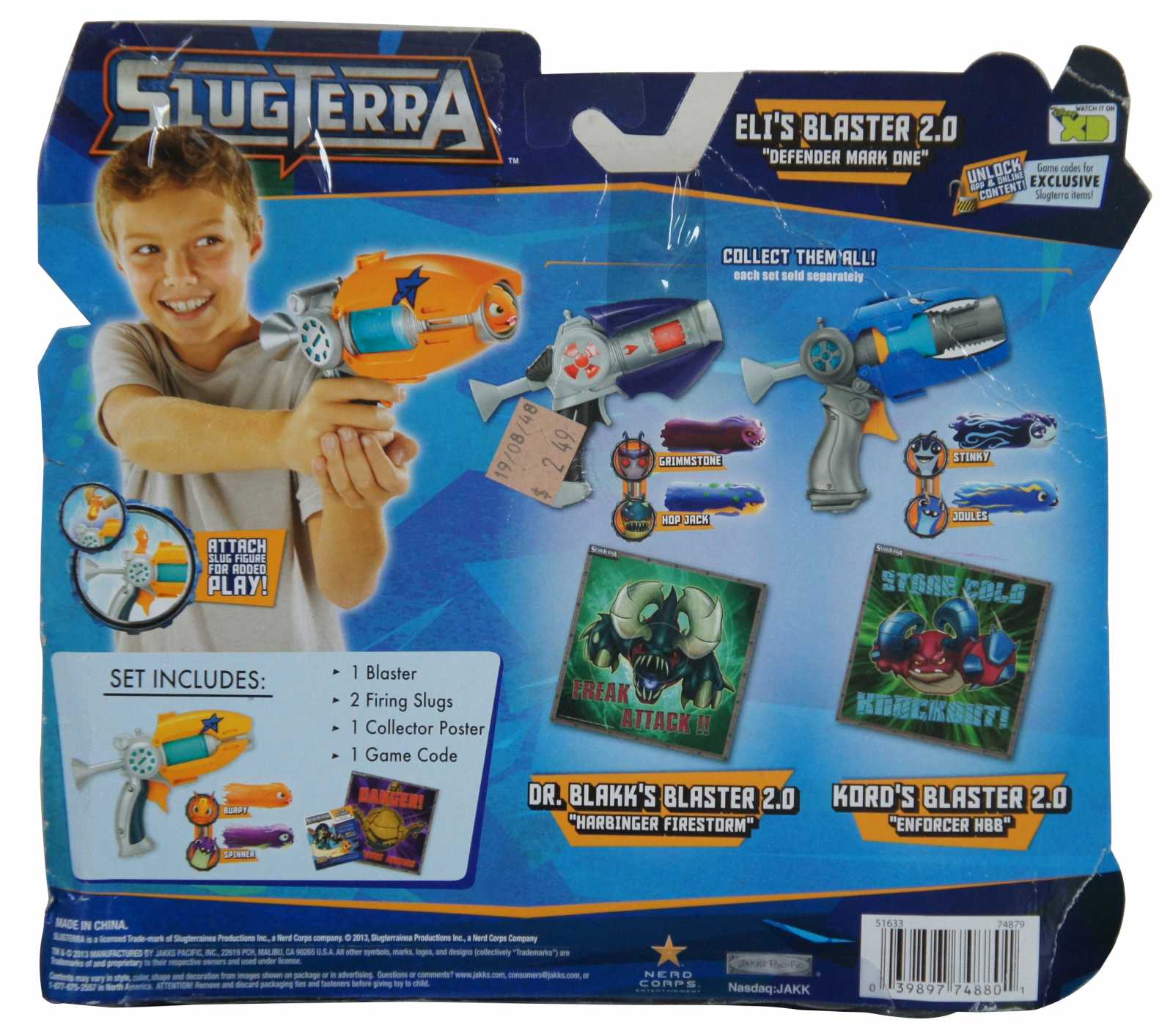 Slugterra Eli’s Blaster 2.0 Defender Mark One NIB 2 Slug Ammo Dart Gun ...