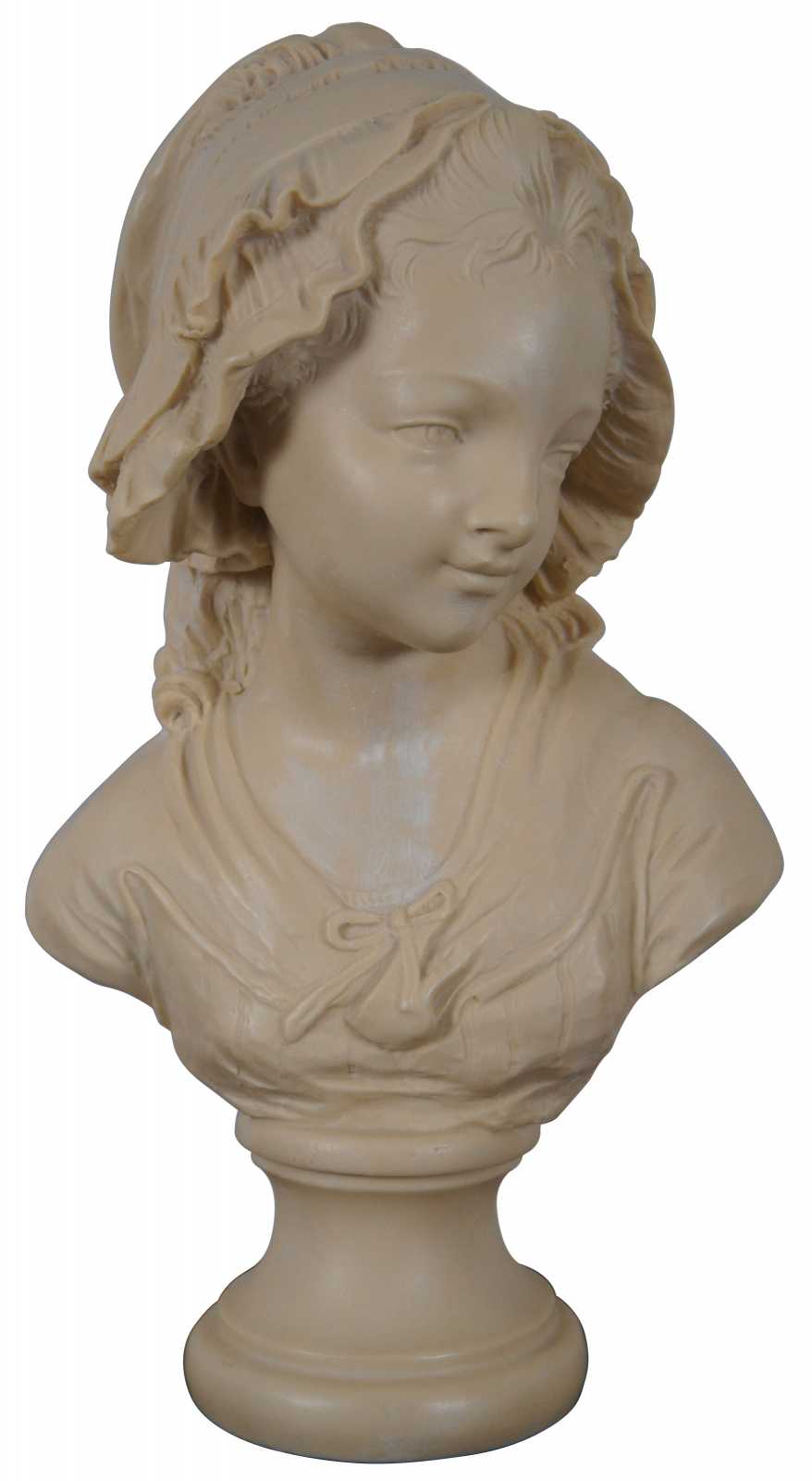 Vintage Grinam Niam Paris French Peasant Girl Bust Sculpture