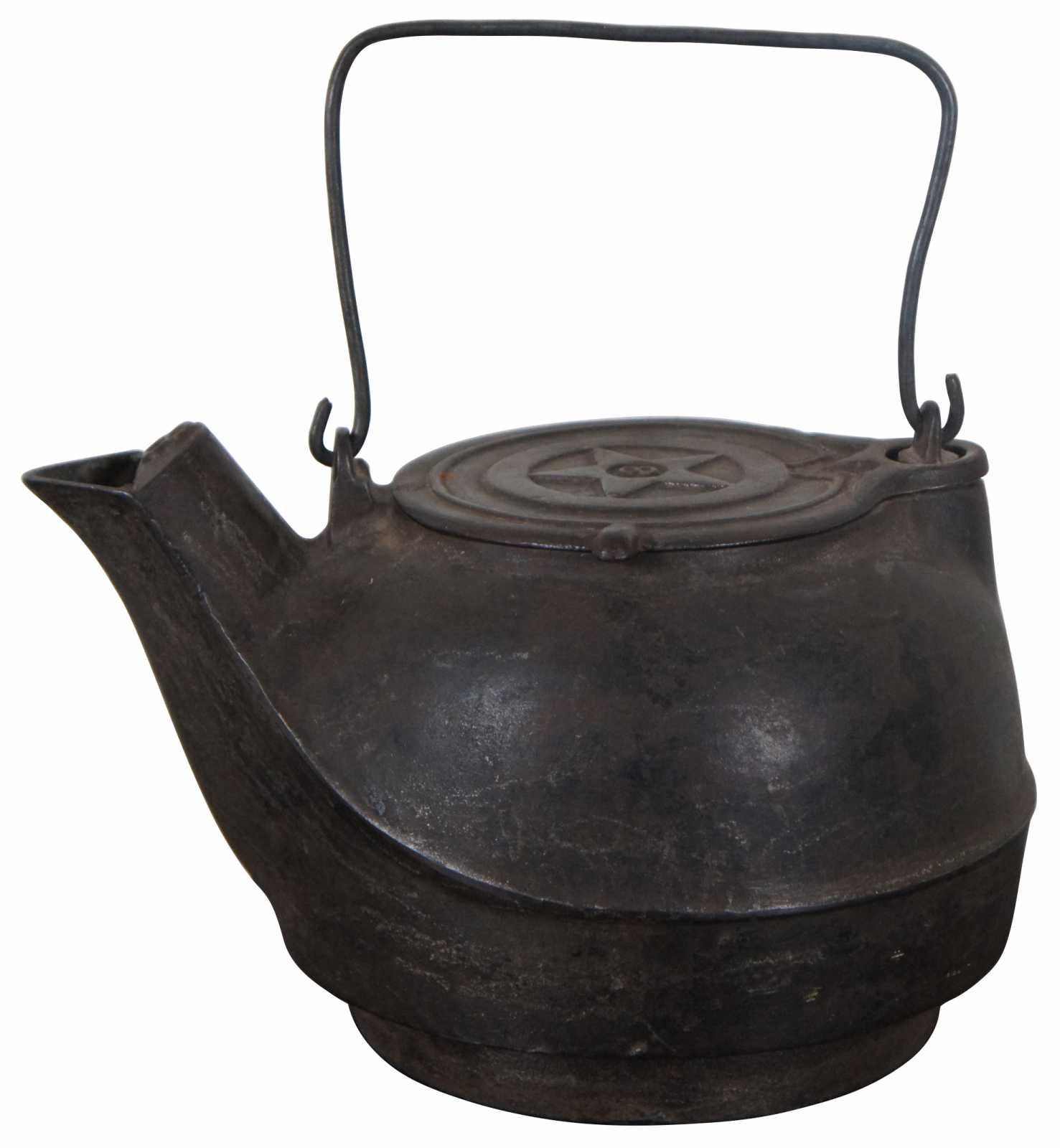 1800's Soup Pot W/ HAMMERED Antique Iron Lid. US
