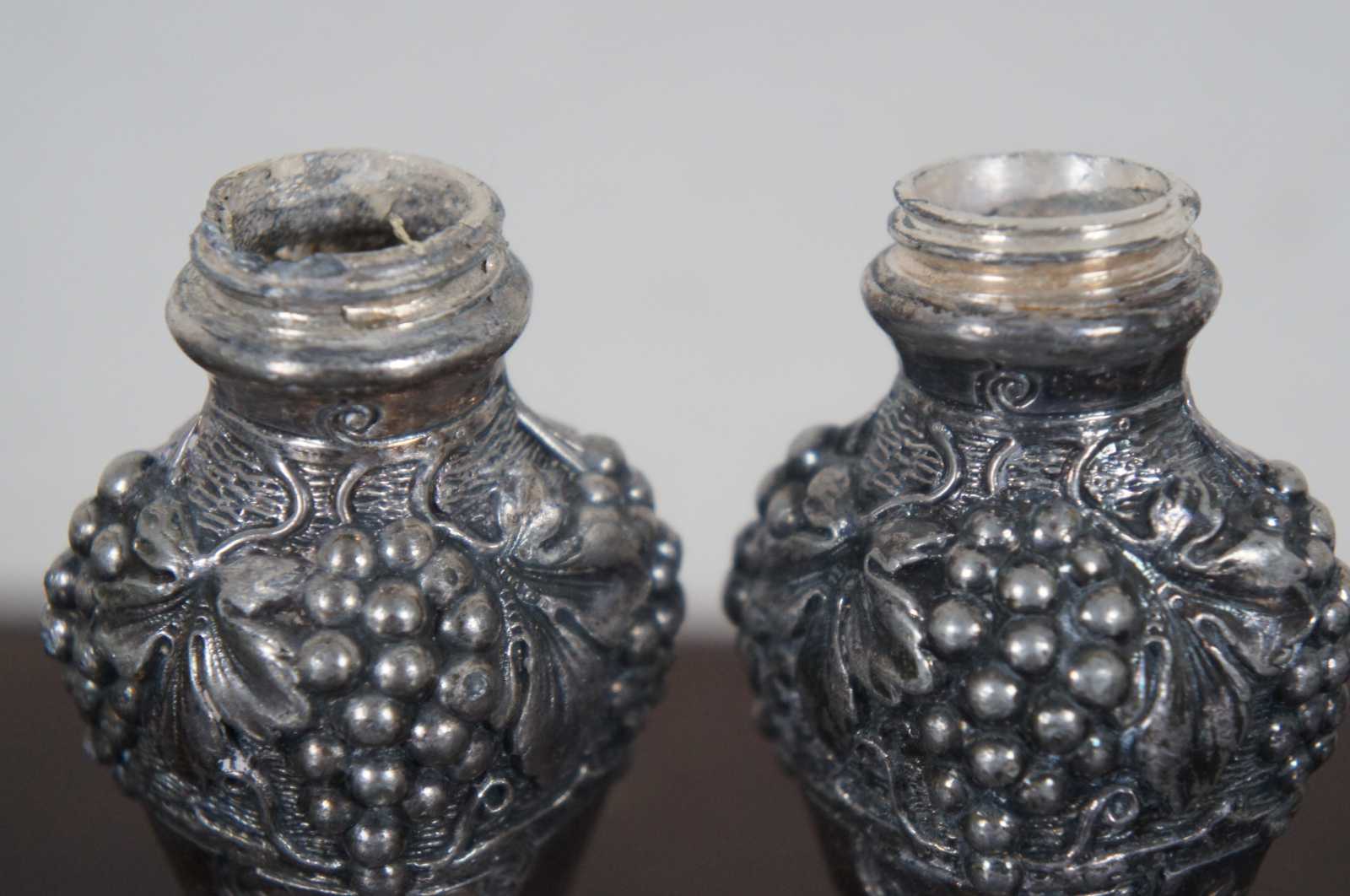 Antique Silver Plate Salt Pepper Shakers WB Mfg Co. June 22, 1926