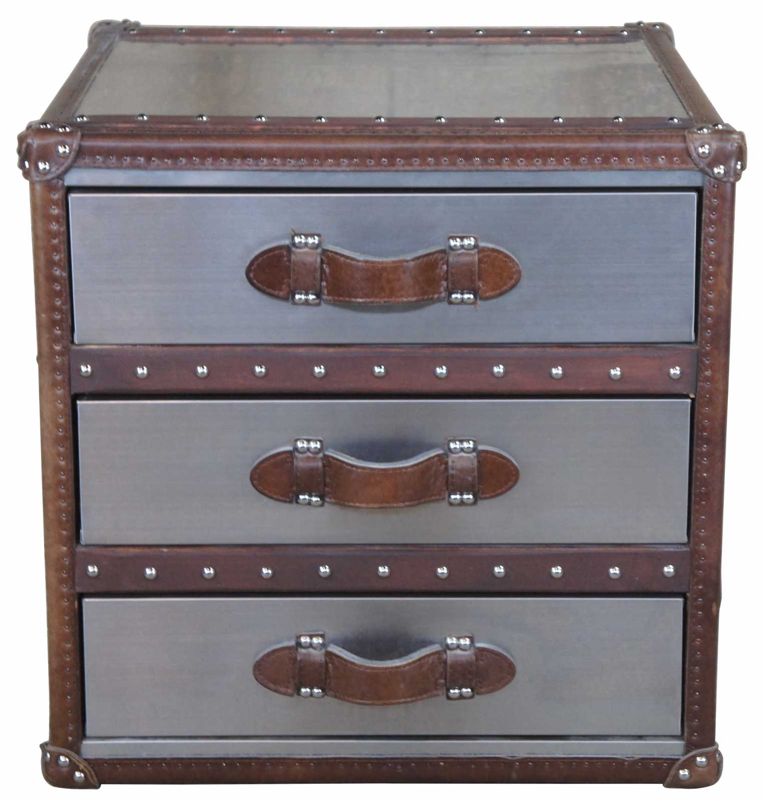 Bedside trunk chest aluminium aviator vintage home bar hotel furniture  table