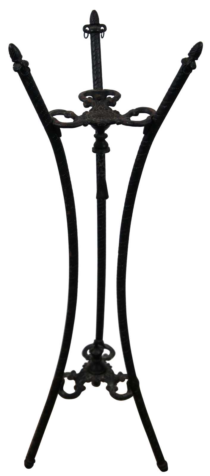 Vintage Victorian 12 arm, 44 tall, black, cast iron plant stand