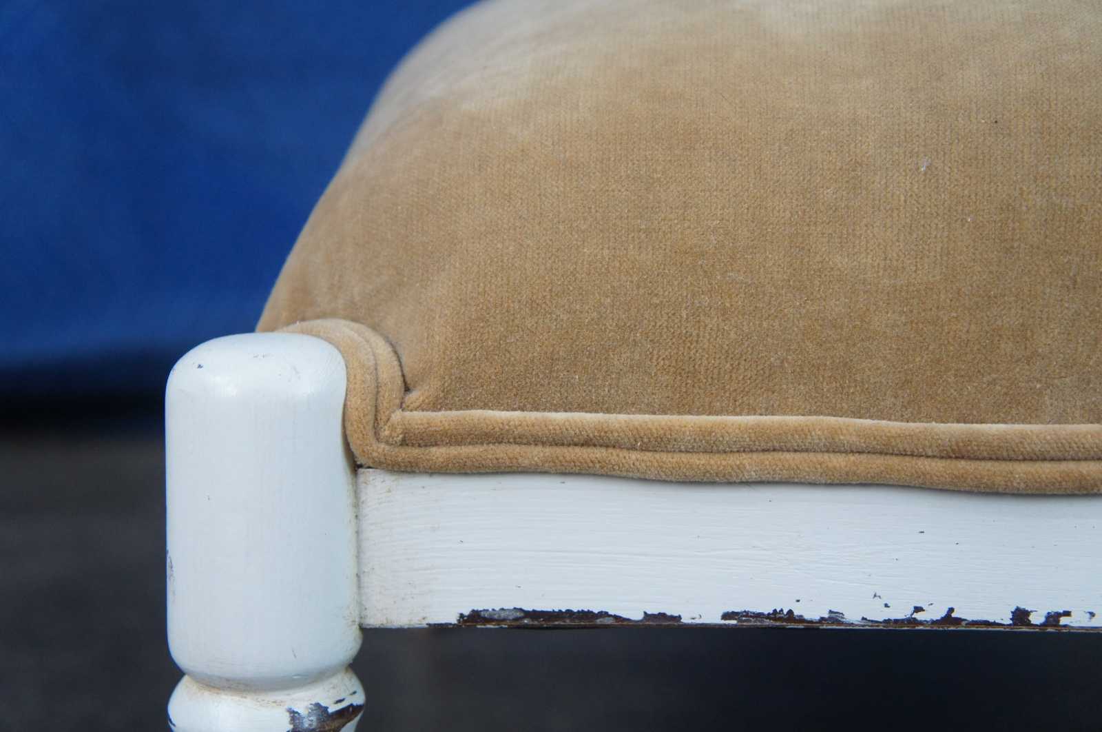 Ballard Designs Suede Foot Rest Stool Ottoman Pouf Bench Seat Square