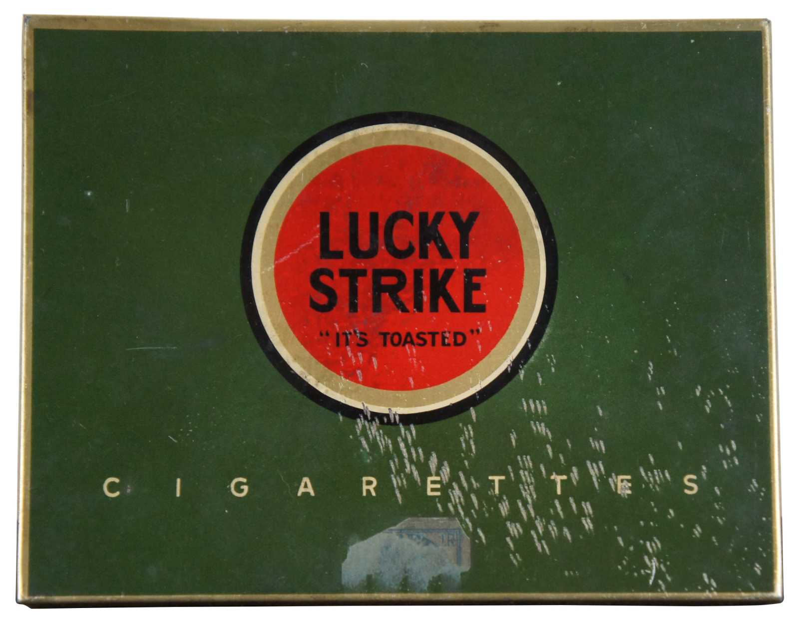 1940 Antique Lucky Strike It's Toasted Advertising Cigarette Tin