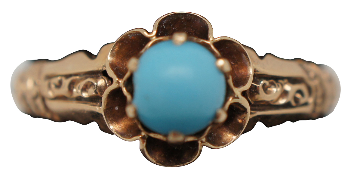 Vintage Cabochon Turquoise Flower Ring