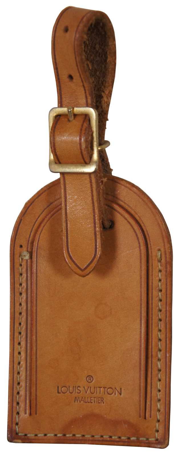 Vtg Louis Vuitton Malletier Vachetta Leather Luggage Suitcase Name Travel  Tag