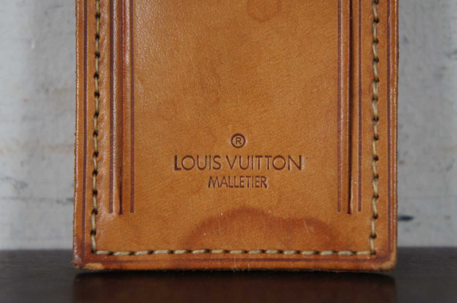Louis Vuitton Brown Leather Luggage Name Tag Louis Vuitton