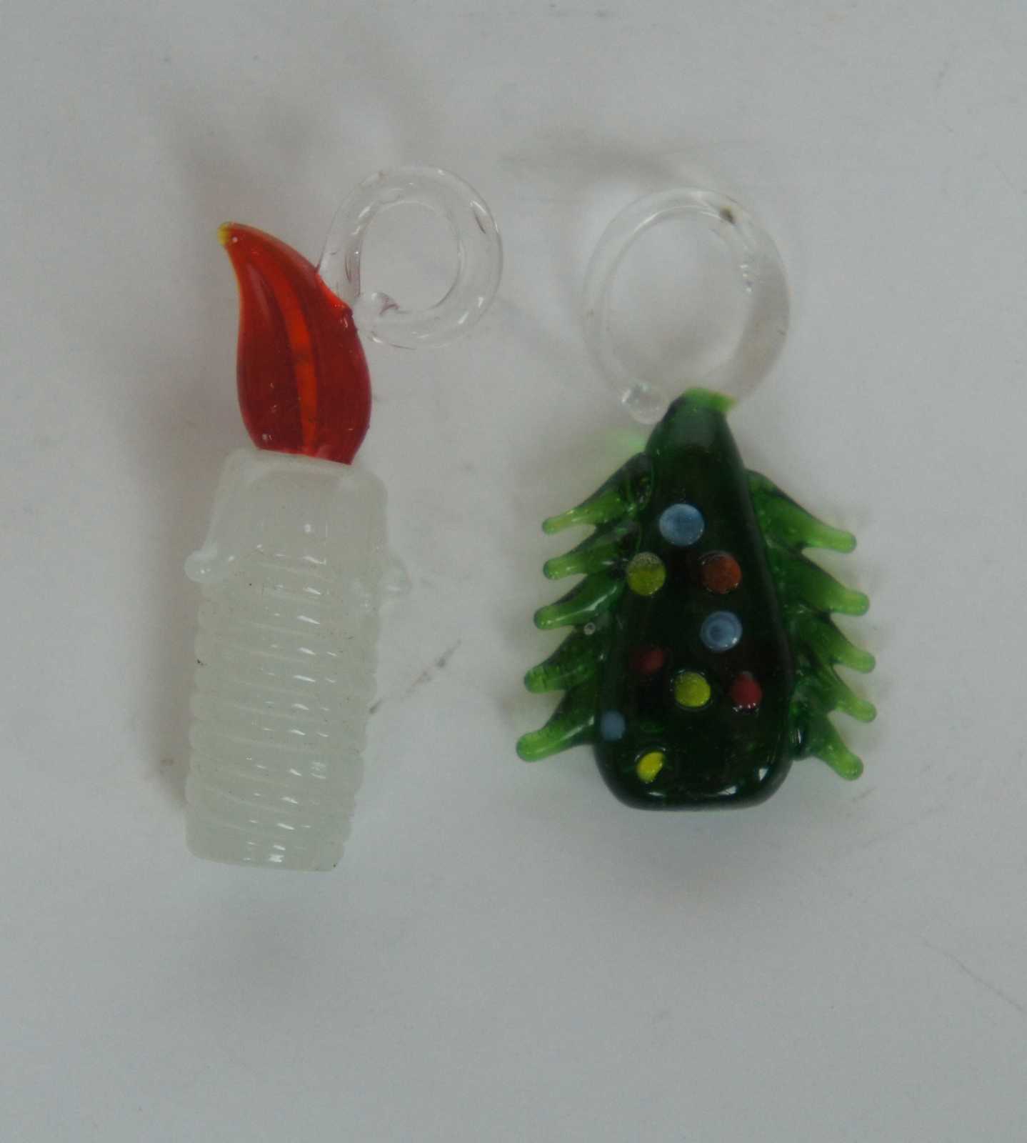 14 Vintage Hand Blown Art Glass Christmas Tree Ornaments Santa Angel Presents 9125