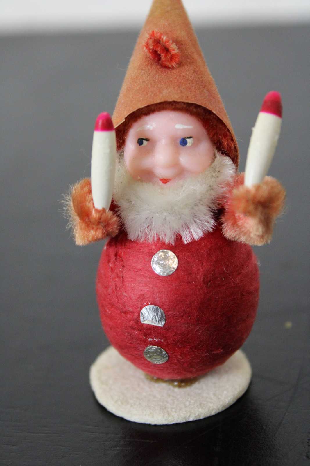 7 1940s 1950s Pinecone Christmas Elf Gnome Ornaments Figurines Japan 2.5