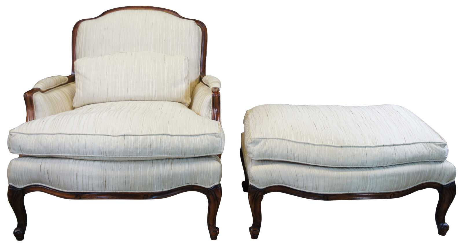 Wesley Hall French Louis XV Versailles Bergere Striped Oversized