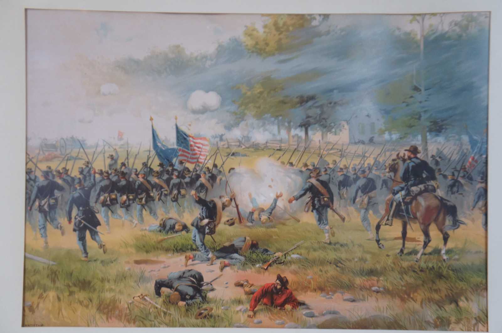 3 Antique L. Prang & Co American Civil War Battle Lithograph Prints 29