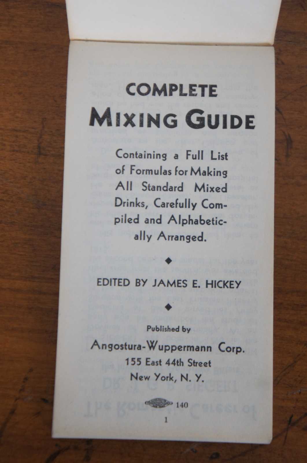 1930s Angostura Bitter Complete Mixing Guide Bar Drink Cocktail