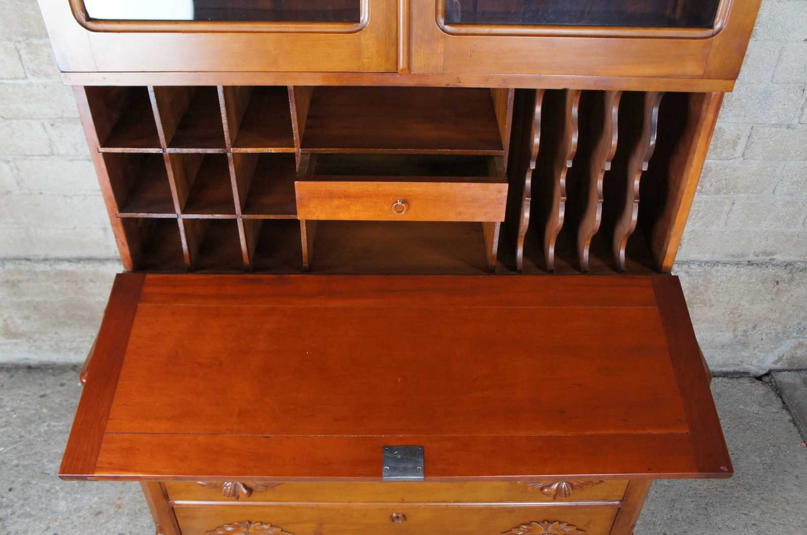 antique cherry secretary desk with hutch