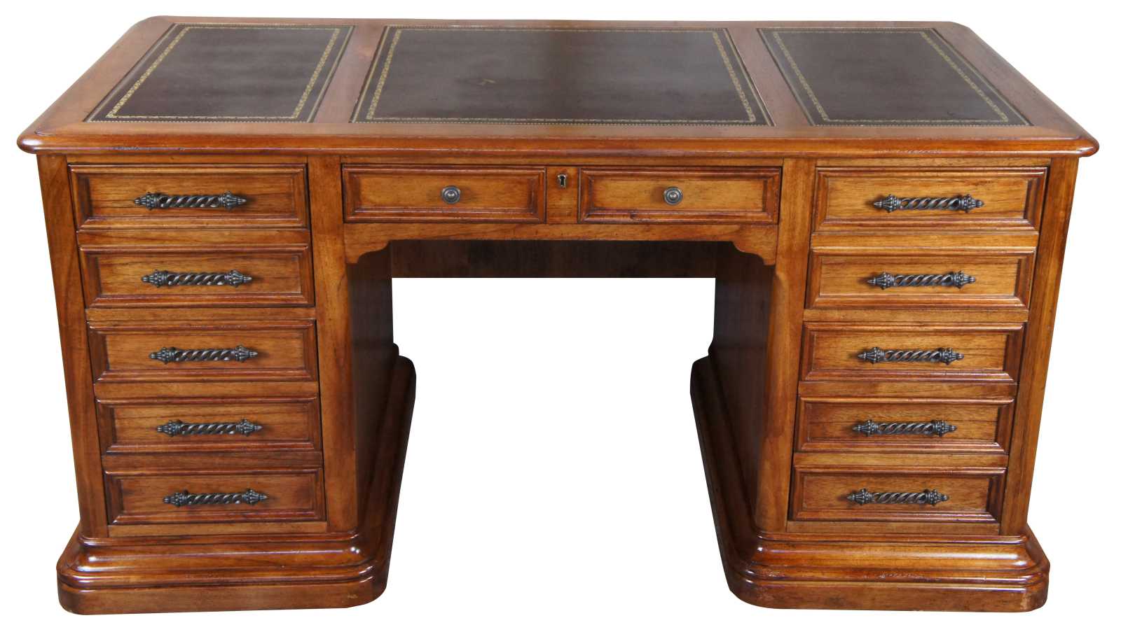 oak leather top desk