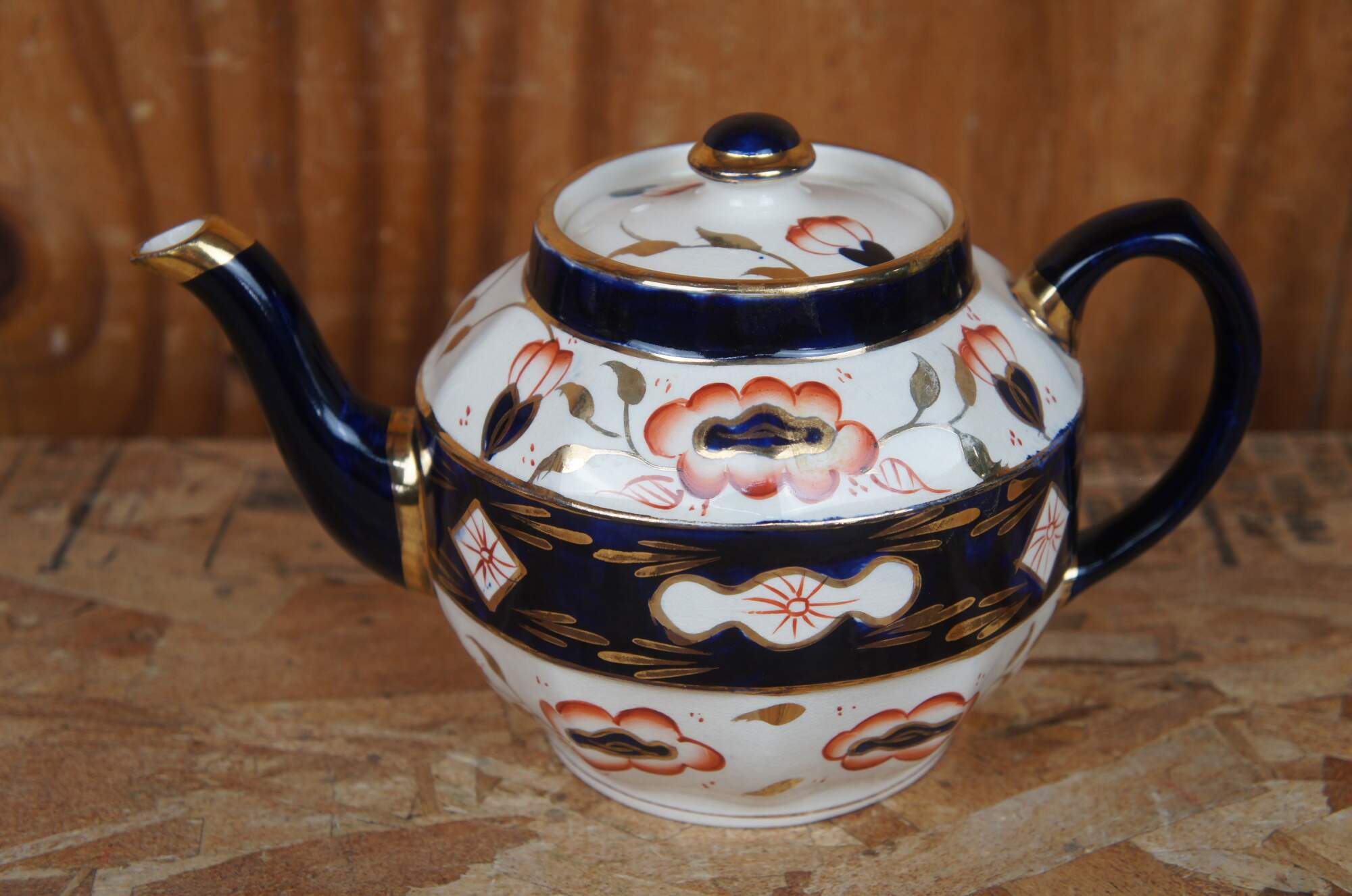 Sadler Gaudy Welsh 6 Piece Tea Set Cobalt Blue Japanese Imari Teapot ...