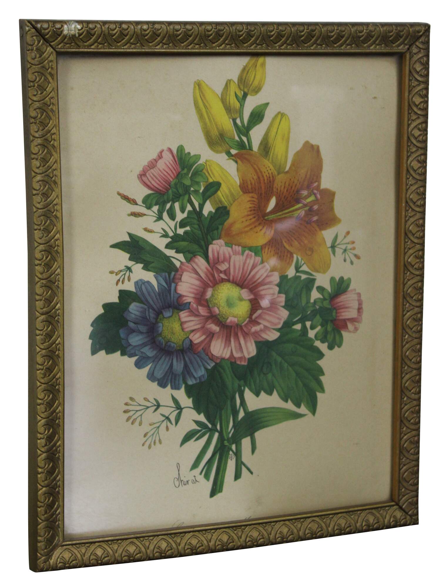 Vintage 1940s IBF Co Benoit Chirat Floral Botanical Lithograph Print ...