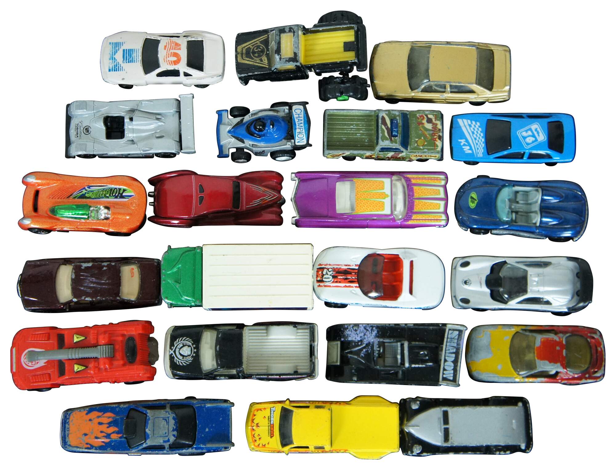 22 Vintage Assorted Matchbox & Hot Wheels Toy Cars Trucks Cadillac Batman