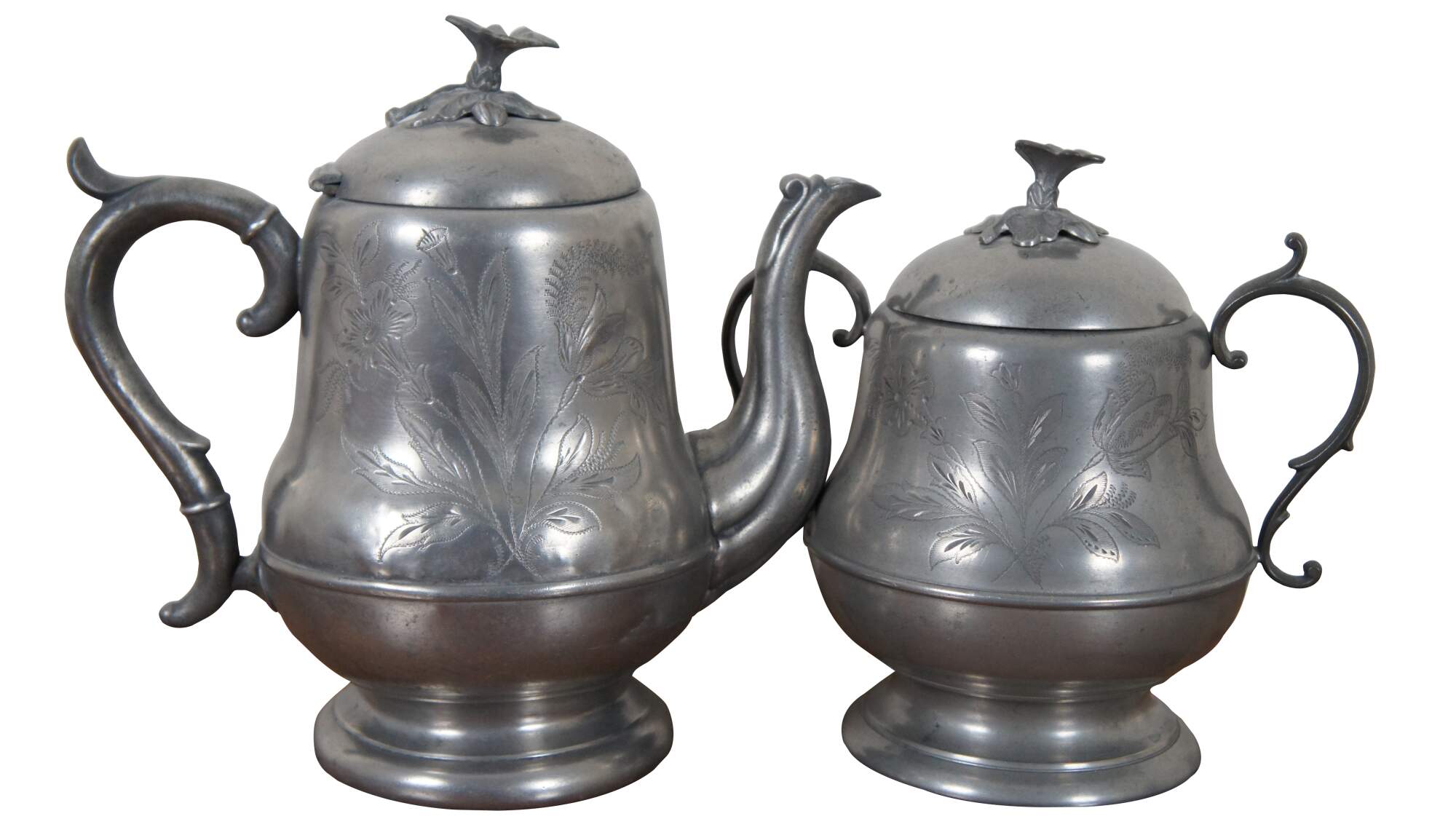 Antique Pewter Tea Kettle