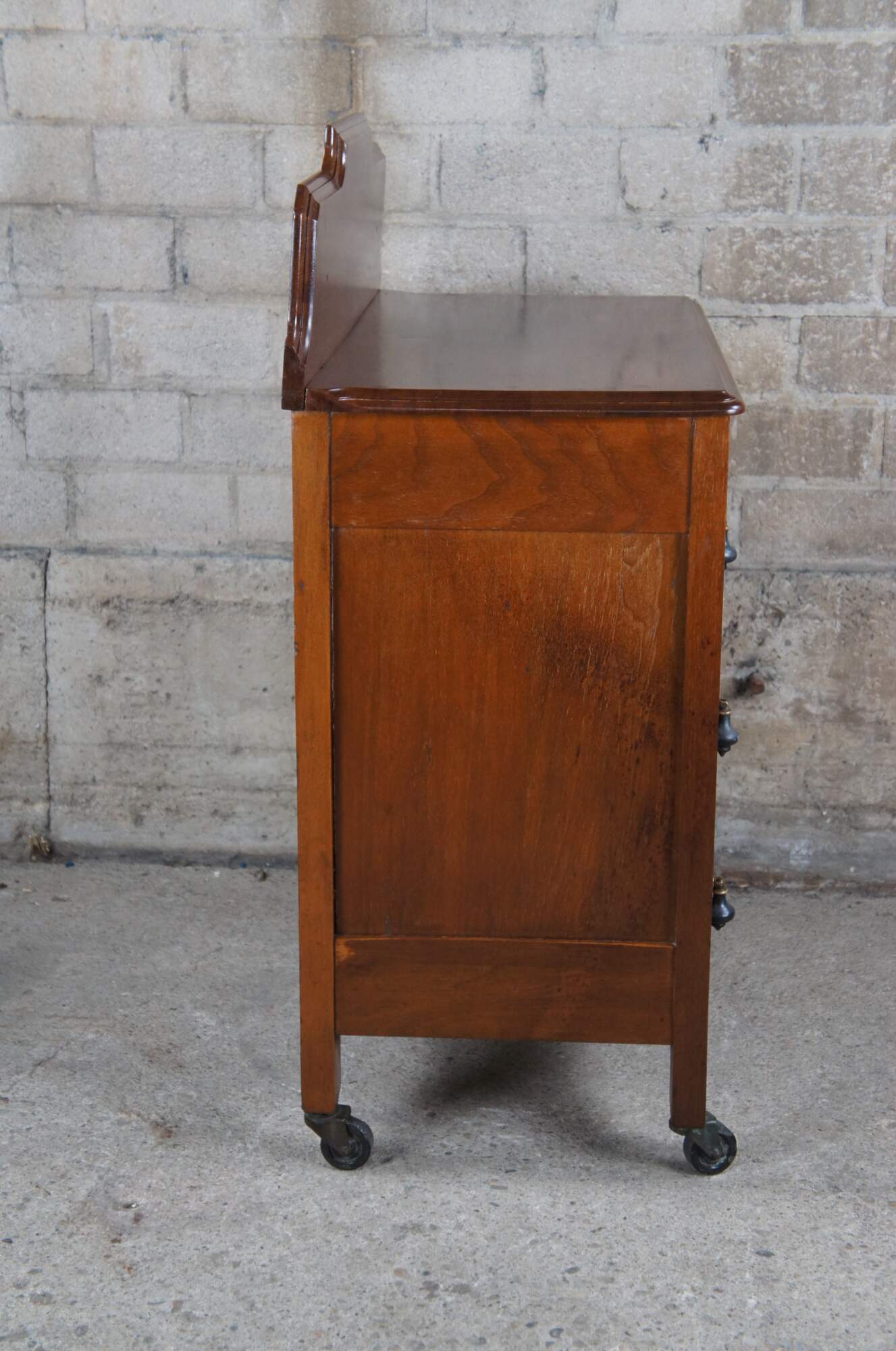 Antique Victorian Aesthetic Walnut Burl Wash Stand Chest Commode Side ...