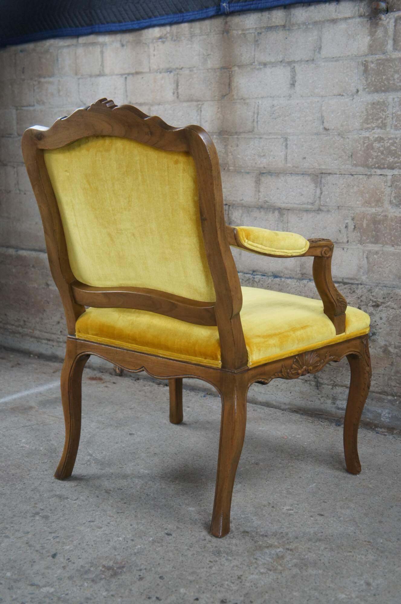 French louis xv velvet walnut side chairs