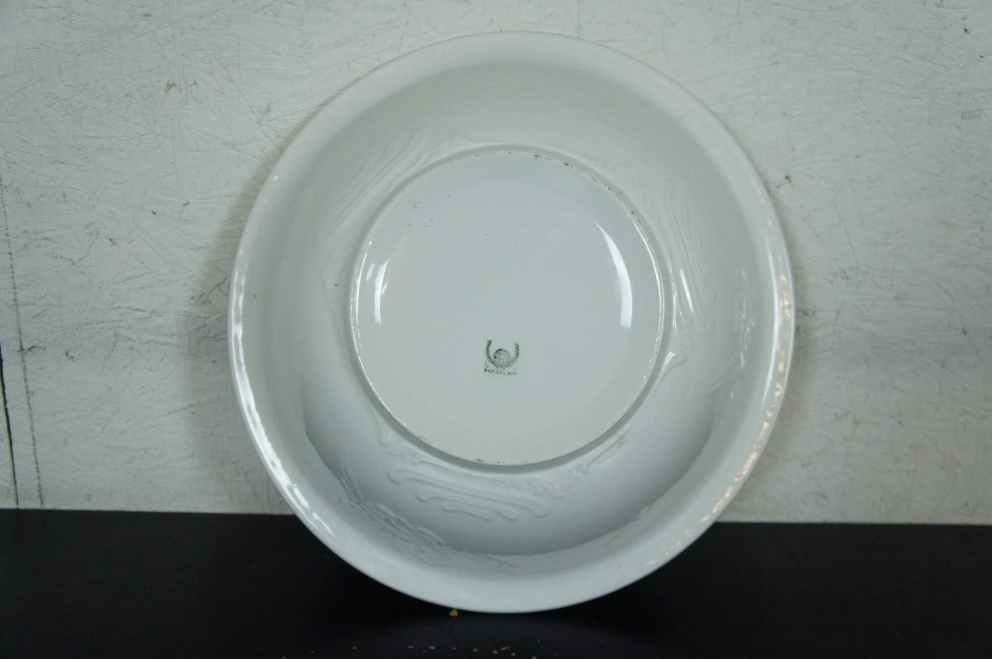 Antique White Ironstone Basin Wash Bowl Burford Bros Standard Pottery Co