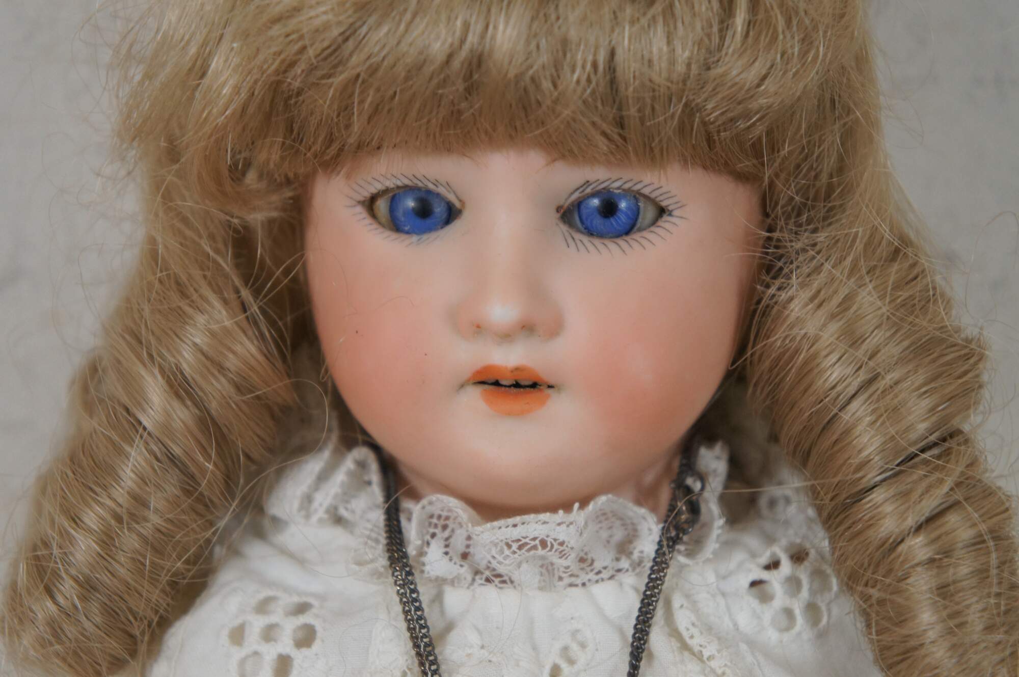 16 Antique German Ruth 111 Bisque Doll kid white leather body sleep eye AM  doll