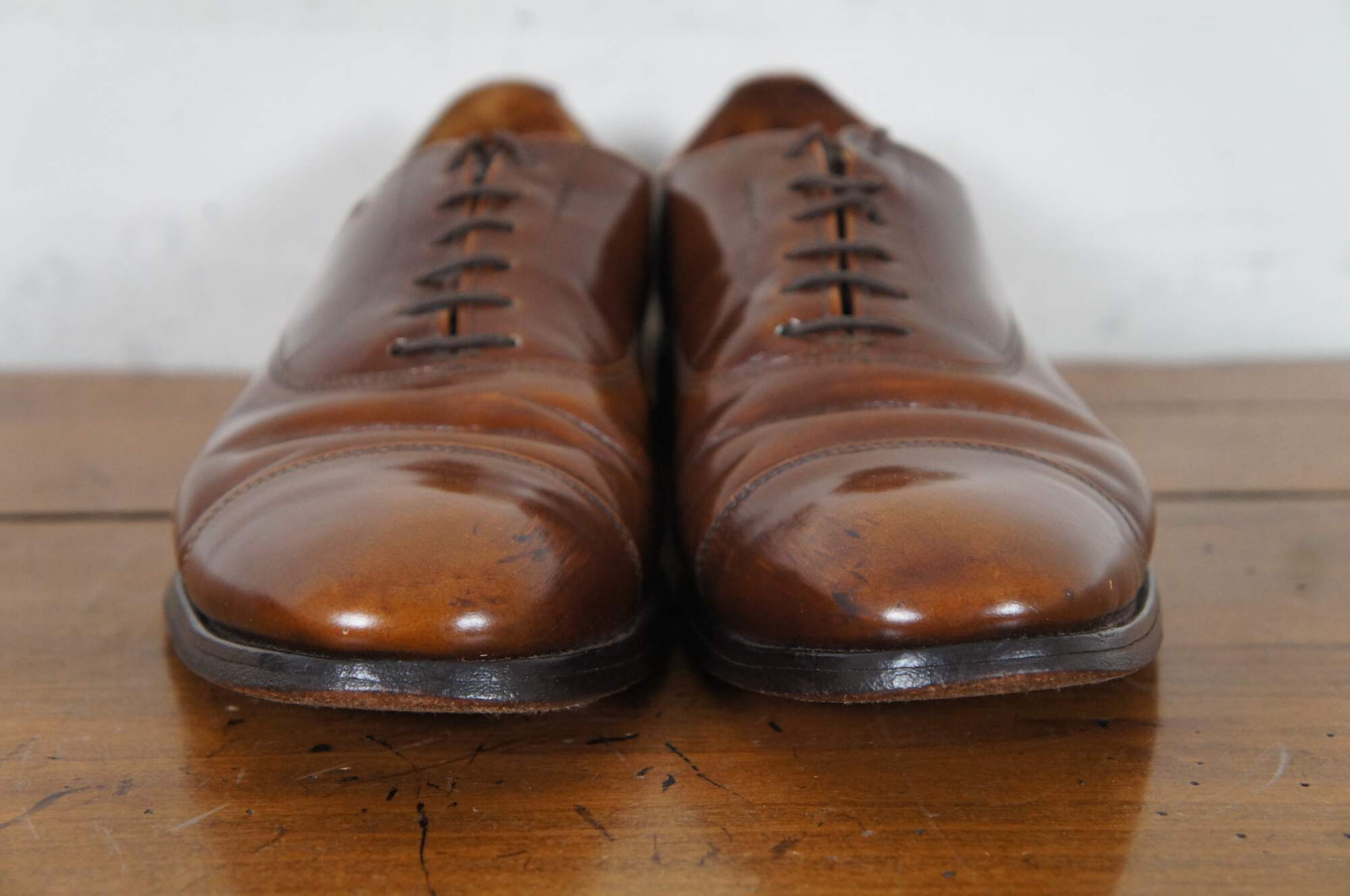 Vintage Allen Edmonds Park Avenue Walnut Brown Cap Toe Oxford Dress ...